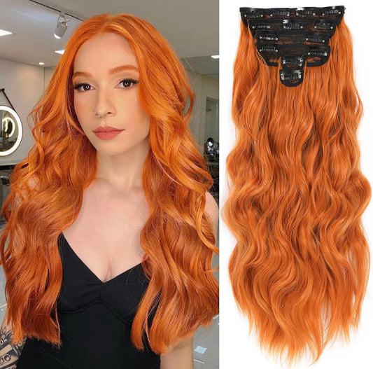 EXTENSIONES ONDULADAS DE CLIP  Color - Orange