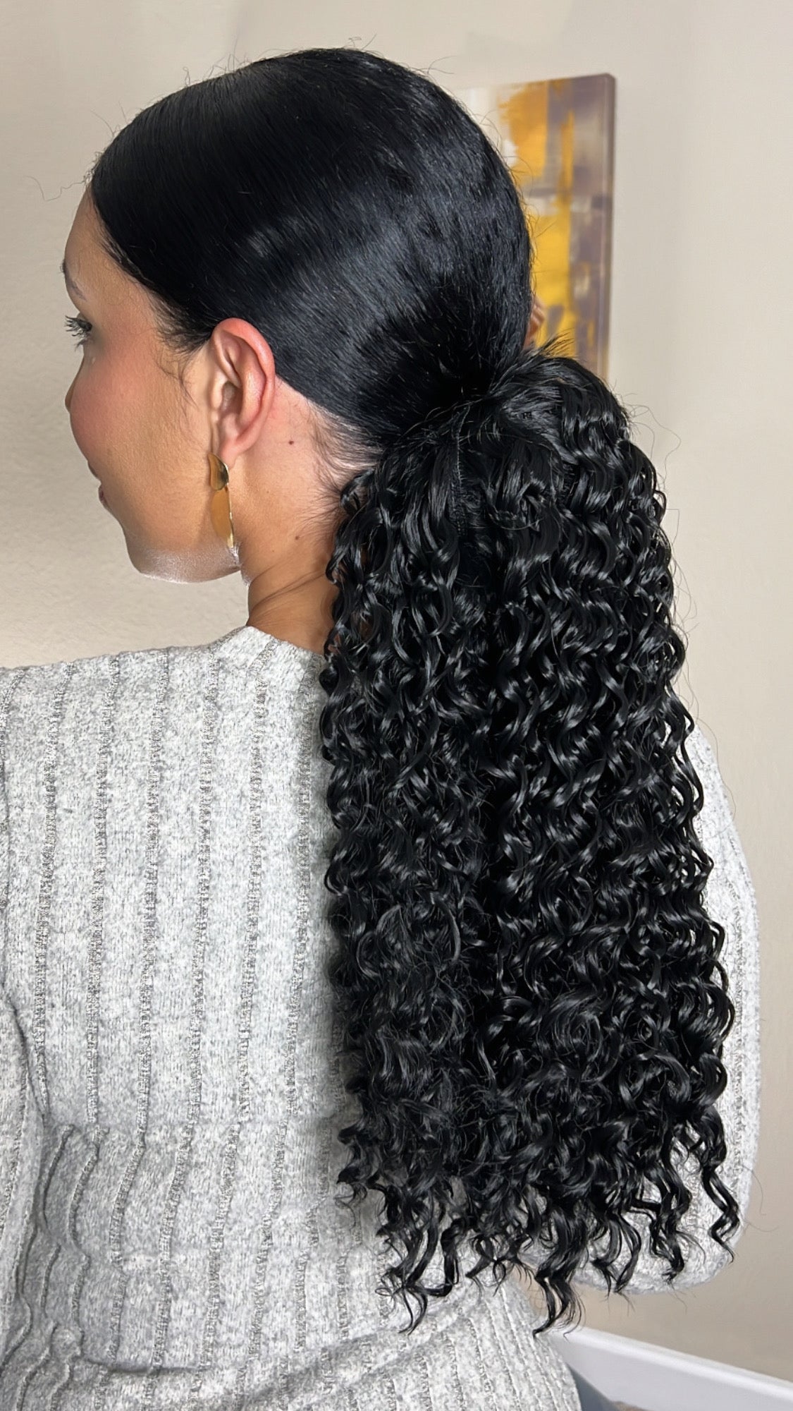 BLACK CURLY PONYTAIL