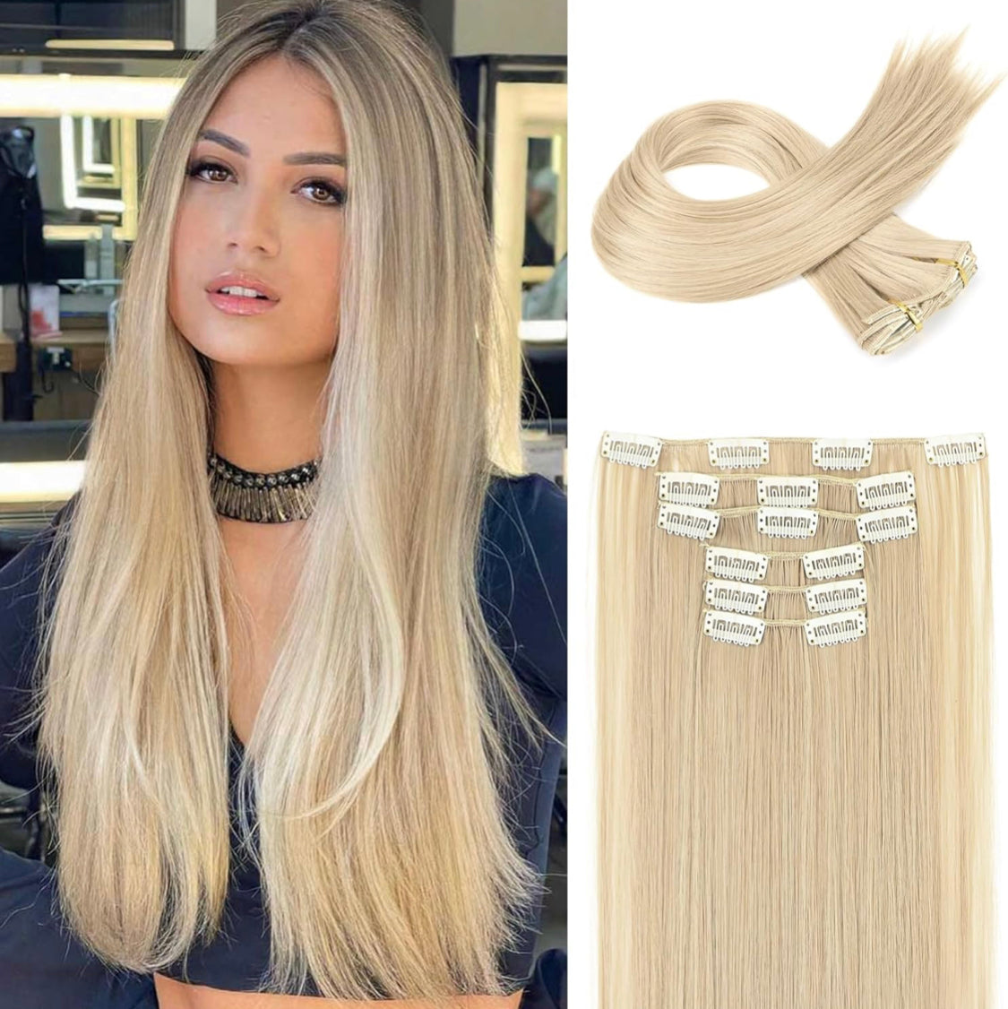 EXTENSIONES DE CLIP LACIAS Color - Ash Blonde